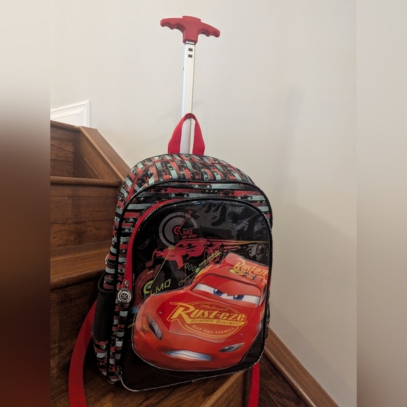 Disney Kids Rolling Back Pack Luggage - Lightning McQueen By Heys - Picture 3 of 17